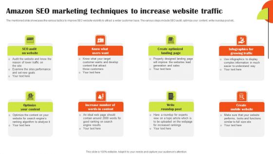 Amazon Seo Marketing Techniques To Increase Website Traffic Structure PDF