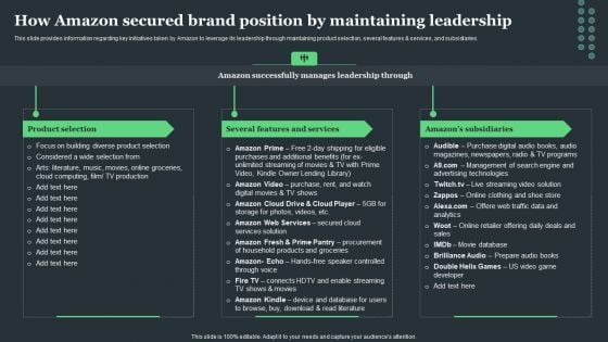 Amazon Tactical Plan How Amazon Secured Brand Position By Maintaining Leadership Microsoft PDF Amazon Tactical Plan How Amazon Secured Brand Position By Maintaining Leadership Microsoft PDF