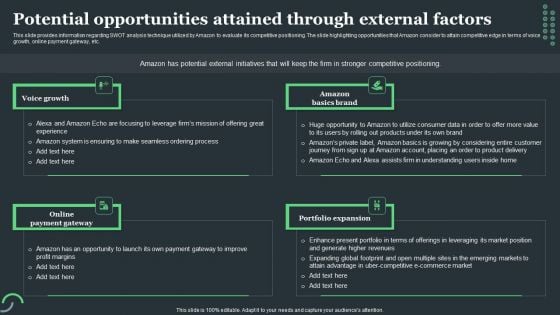 Amazon Tactical Plan Potential Opportunities Attained Through External Factors Themes PDF Amazon Tactical Plan Potential Opportunities Attained Through External Factors Themes PDF