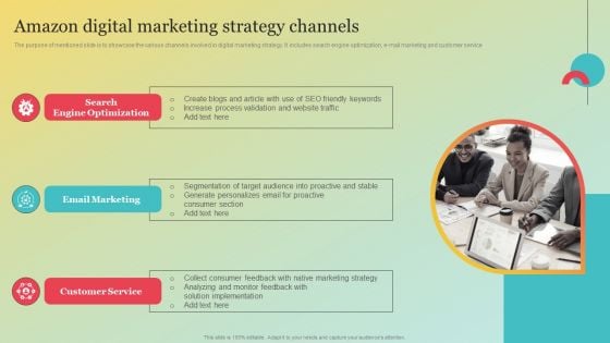 Amazons Marketing Plan To Improve Customer Engagement Amazon Digital Marketing Strategy Channels Background PDF