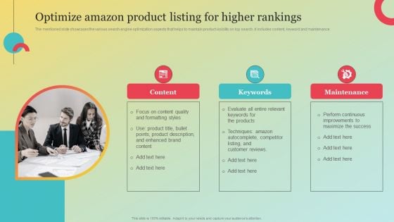 Amazons Marketing Plan To Improve Customer Engagement Optimize Amazon Product Clipart PDF