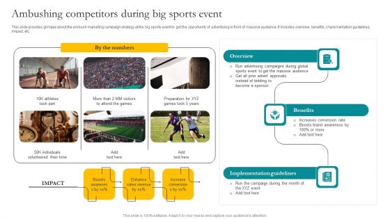 Ambushing Competitors During Big Sports Event Ppt Show Icons PDF