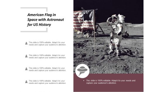 American Flag In Space With Astronaut For Us History Ppt Powerpoint Presentation Inspiration Infographic Template