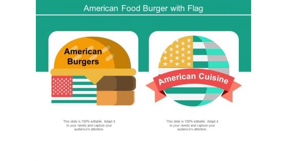 American Food Burger With Flag Ppt PowerPoint Presentation Visual Aids Infographics