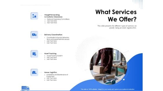 Amusement Event Coordinator What Services We Offer Ppt PowerPoint Presentation Outline Portrait PDF Amusement Event Coordinator What Services We Offer Ppt PowerPoint Presentation Outline Portrait PDF