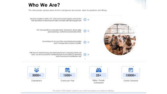 Amusement Event Coordinator Who We Are Ppt PowerPoint Presentation Layouts Guide PDF Amusement Event Coordinator Who We Are Ppt PowerPoint Presentation Layouts Guide PDF
