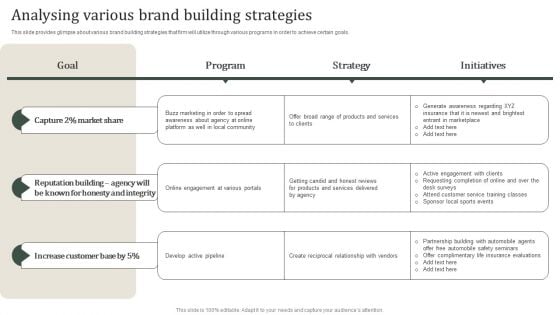 Analysing Various Brand Building Strategies Microsoft PDF