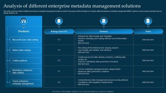 Analysis Of Different Enterprise Metadata Management Solutions Ideas PDF Analysis Of Different Enterprise Metadata Management Solutions Ideas PDF