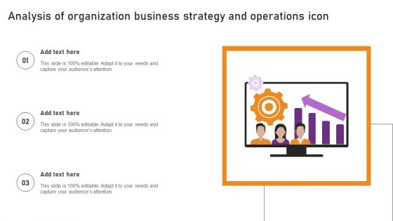 Analysis Of Organization Business Strategy And Operations Icon Brochure PDF