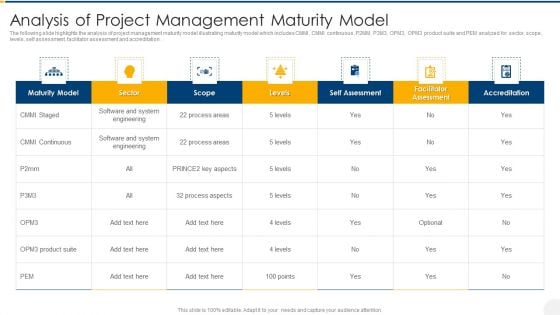 Analysis Of Project Management Maturity Model Elements PDF