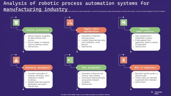 Analysis Of Robotic Process Automation Systems For Manufacturing Industry Formats PDF