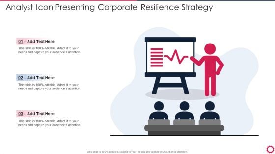 Analyst Icon Presenting Corporate Resilience Strategy Mockup PDF