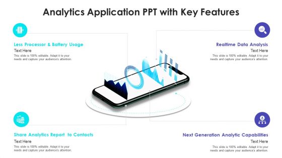 Analytics Application PPT With Key Features Infographics PDF