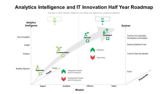 Analytics Intelligence And IT Innovation Half Year Roadmap Template