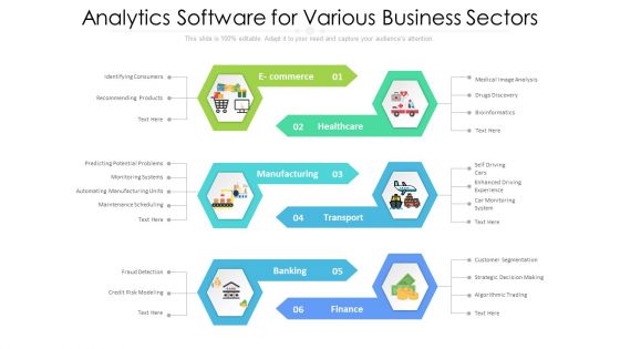 Analytics Software For Various Business Sectors Ppt PowerPoint Presentation Layouts Diagrams PDF