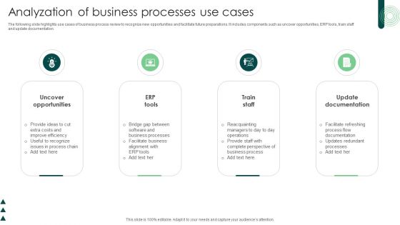 Analyzation Of Business Processes Use Cases Summary PDF Analyzation Of Business Processes Use Cases Summary PDF
