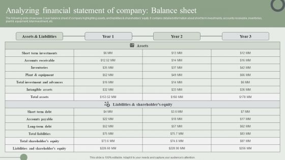 Analyzing Financial Statement Of Company Balance Sheet Ppt PowerPoint Presentation File Infographics PDF Analyzing Financial Statement Of Company Balance Sheet Ppt PowerPoint Presentation File Infographics PDF