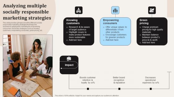 Analyzing Multiple Socially Responsible Marketing Strategies Ppt PowerPoint Presentation Diagram Images PDF