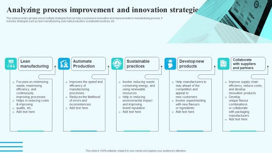 Analyzing Process Improvement And Innovation Strategies Template PDF