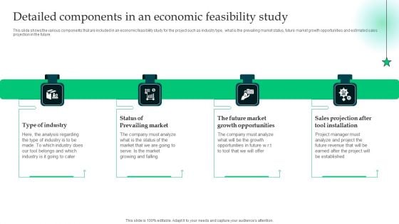 Analyzing The Economic Detailed Components In An Economic Feasibility Study Brochure PDF