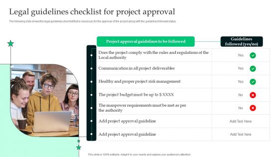 Analyzing The Economic Legal Guidelines Checklist For Project Approval Clipart PDF