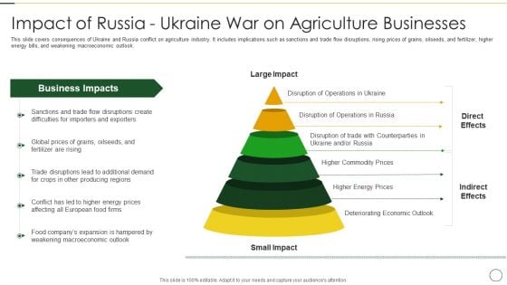 Analyzing The Impact Of Russia Ukraine Conflict On Agriculture Sector Impact Of Russia Professional PDF