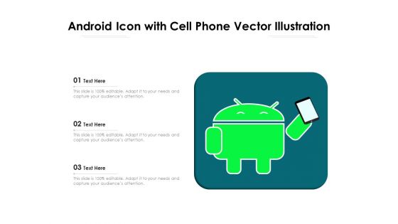 Android Icon With Cell Phone Vector Illustration Ppt PowerPoint Presentation Gallery Themes PDF