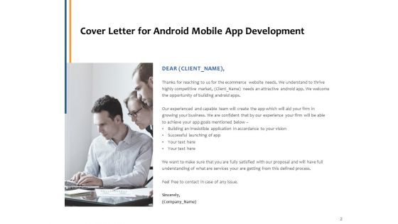 Android Mobile App Development Proposal Ppt PowerPoint Presentation Complete Deck With Slides