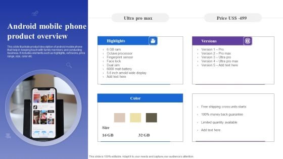 Android Mobile Phone Product Overview Pictures PDF