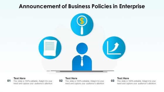 Announcement Of Business Policies In Enterprise Ppt PowerPoint Presentation Icon Backgrounds PDF