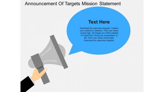 Announcement Of Targets Mission Statement Powerpoint Template