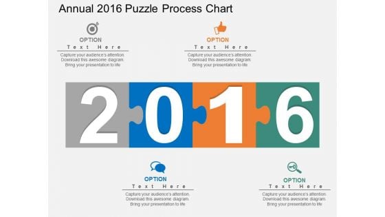 Annual 2016 Puzzle Process Chart Powerpoint Template