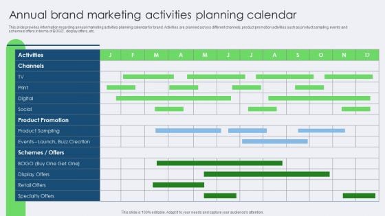 Annual Brand Marketing Activities Planning Calendar Professional PDF