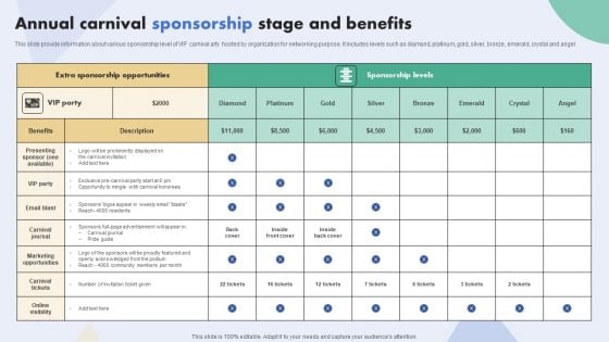 Annual Carnival Sponsorship Stage And Benefits Pictures PDF