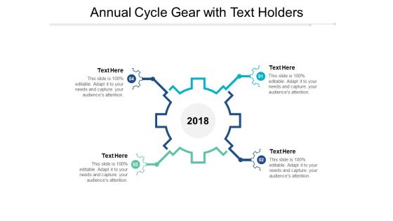 Annual Cycle Gear With Text Holders Ppt PowerPoint Presentation Styles Guidelines
