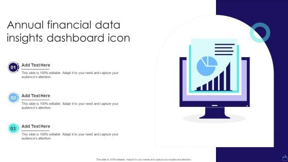 Annual Financial Data Insights Dashboard Icon Introduction PDF