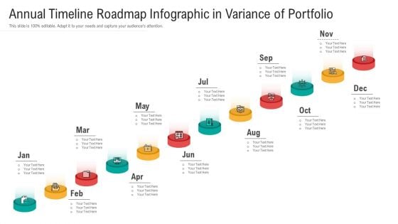 Annual Timeline Roadmap Infographic In Variance Of Portfolio Ppt PowerPoint Presentation Icon Model PDF