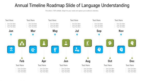 Annual Timeline Roadmap Slide Of Language Understanding Ppt PowerPoint Presentation Gallery Brochure PDF