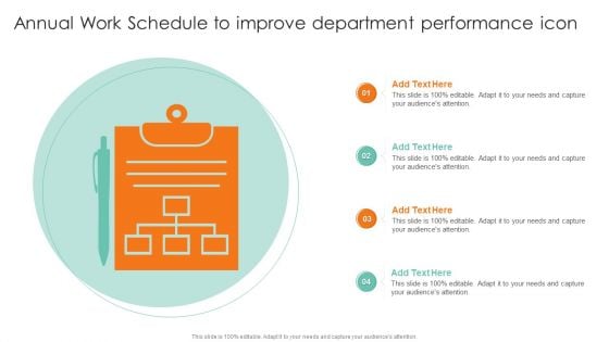 Annual Work Schedule To Improve Department Performance Icon Summary PDF