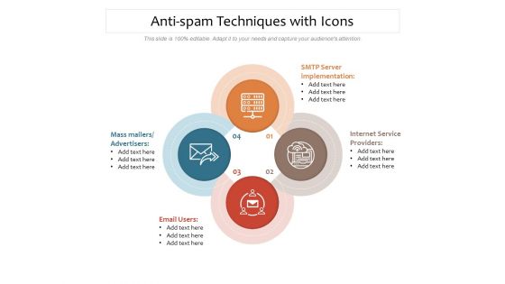 Anti Spam Techniques With Icons Ppt PowerPoint Presentation File Templates PDF