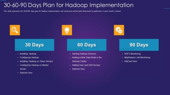 Apache Hadoop IT 30 60 90 Days Plan For Hadoop Implementation Themes PDF