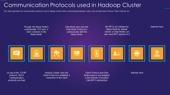 Apache Hadoop IT Communication Protocols Used In Hadoop Cluster Clipart PDF