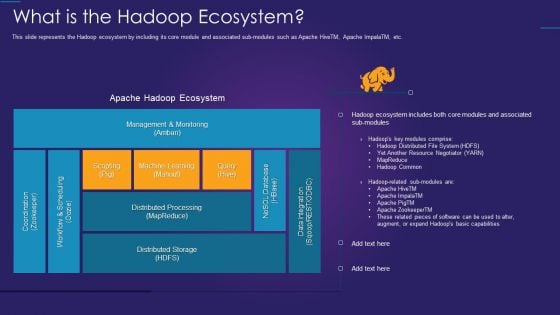 Apache Hadoop IT What Is The Hadoop Ecosystem Infographics PDF