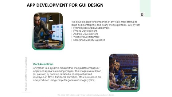 App Development For GUI Design Ppt PowerPoint Presentation Portfolio Slide Download PDF