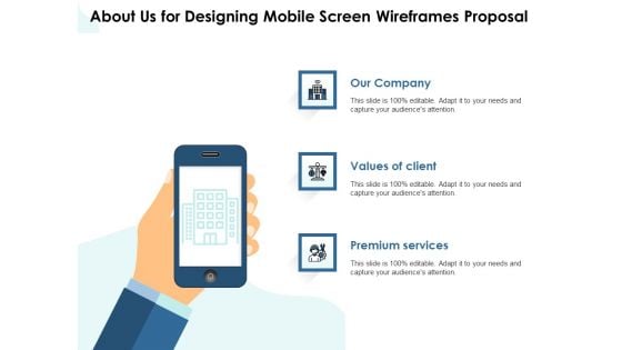 App Wireframing About Us For Designing Mobile Screen Wireframes Proposal Inspiration PDF