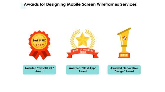 App Wireframing Awards For Designing Mobile Screen Wireframes Services Summary PDF