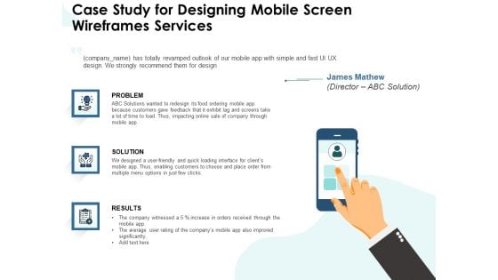 App Wireframing Case Study For Designing Mobile Screen Wireframes Services Ideas PDF