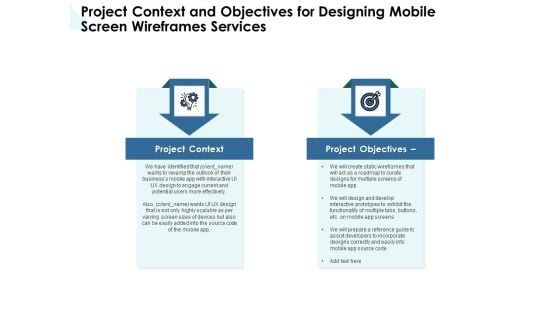 App Wireframing Project Context And Objectives For Designing Mobile Screen Wireframes Services Elements PDF App Wireframing Project Context And Objectives For Designing Mobile Screen Wireframes Services Elements PDF