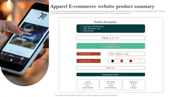 Apparel E Commerce Website Product Summary Ppt Gallery Microsoft PDF