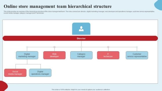 Apparel Ecommerce Business Strategy Online Store Management Team Hierarchical Structure Portrait PDF